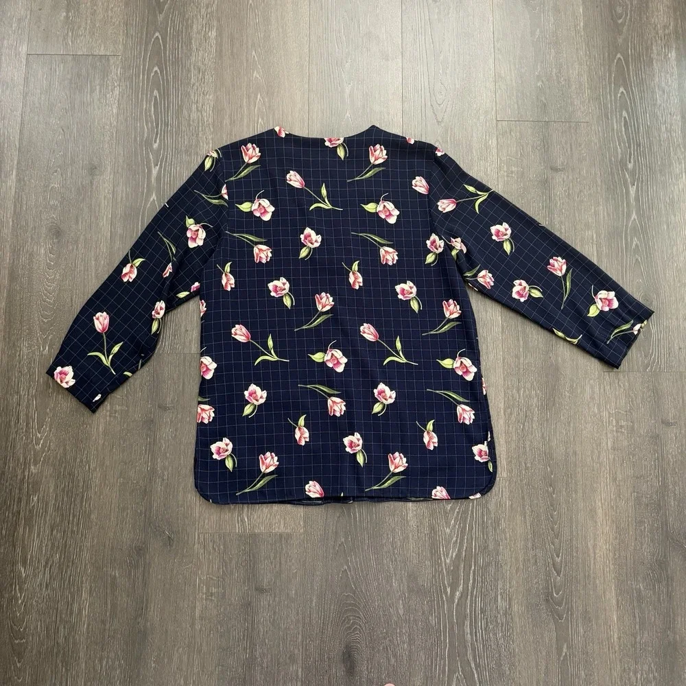 Petite Sophisticate Button Up Floral Top Sz 12P Vintage  Cottage Grandmacore - Picture 3 of 8